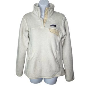Patagonia Women’s Re-Tool Snap T Fleece Pullover in Raw Linen White